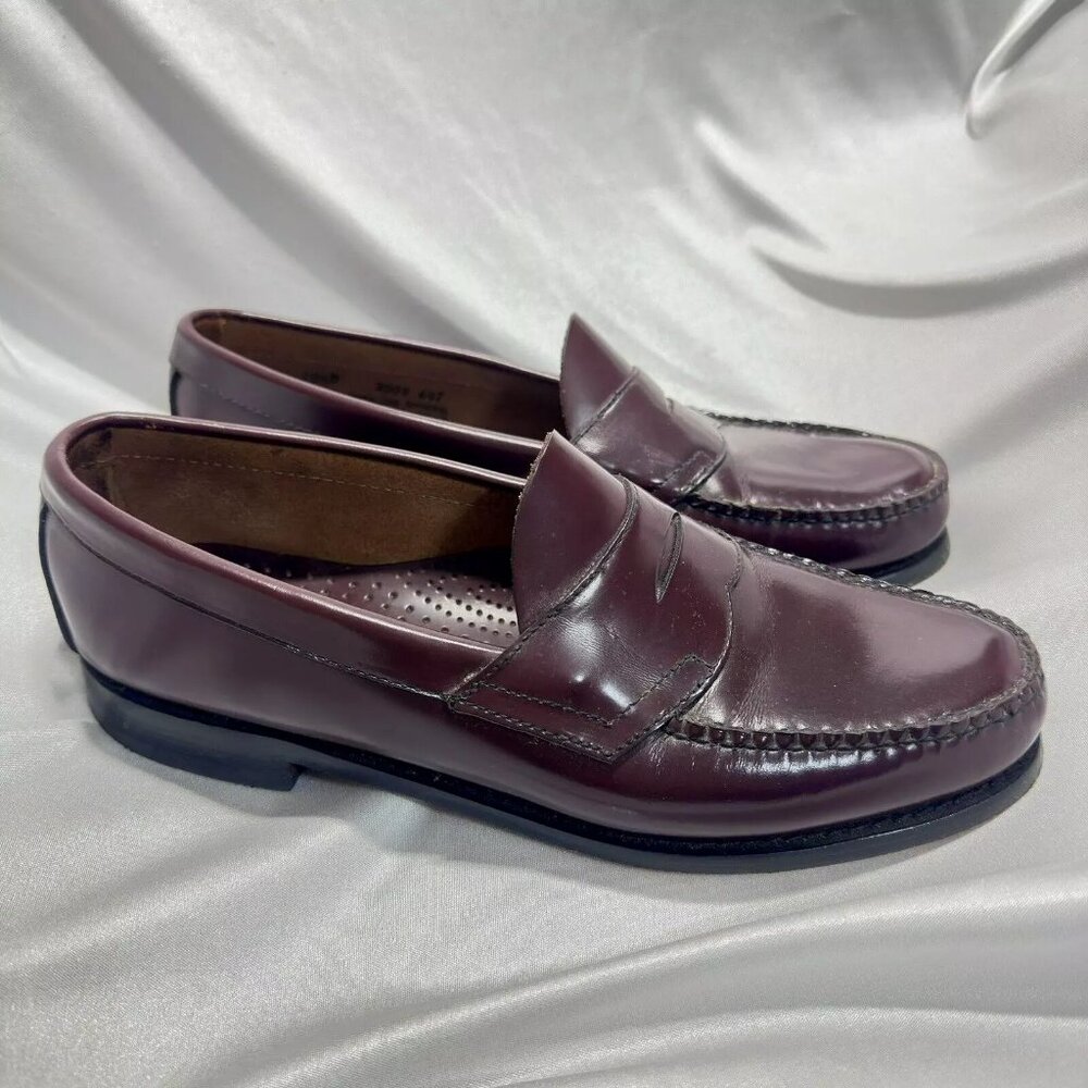 GH Bass Weejuns Shoes Mens Penny Loafers Burgundy Leather Slip On Classic 10.5 D
